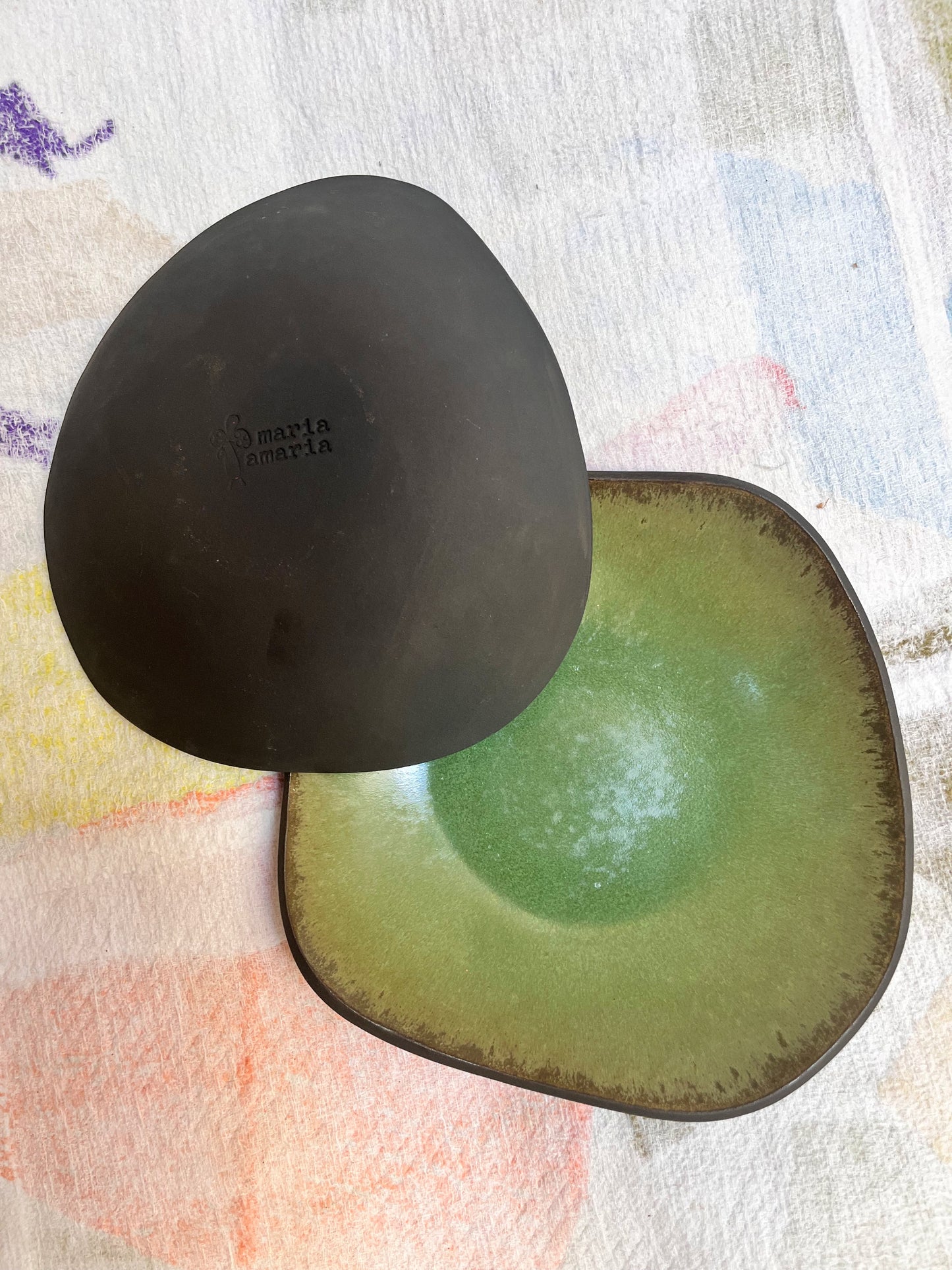 duo de pratinhos rasos oliva
