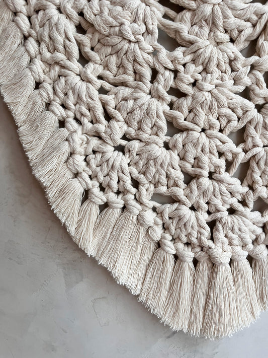 crochê com cerâmica névoa rendada