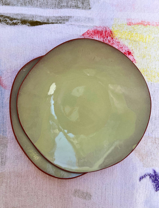 duo de pratinhos rasos avocado