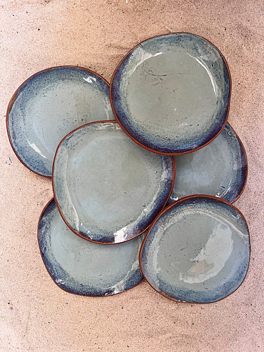 conjunto de pratinhos turquesa