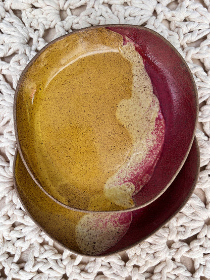 duo de pratos rasos mostarda e cereja