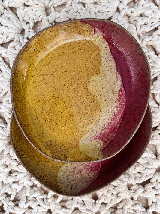 duo de pratos rasos mostarda e cereja