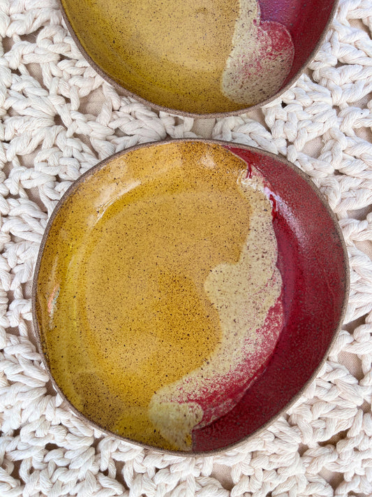 duo de pratos rasos mostarda e cereja